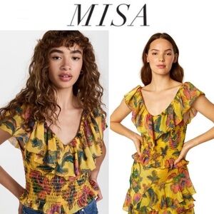 Misa Los Angeles Cara Floral Smocked Top